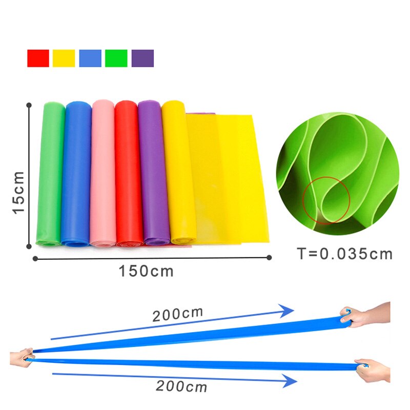 Elastic Resistance Bands Expander Stretch Exercise Rubber Band Fitness Equipment Pull Rope Strength Training Gym Yoga Crossfit