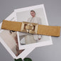 Gold Elastic Waistband Women's Fashion Casual Luxury Design Coat Dress Decorative Accessories Wide Girdle Goth Retro Corset Belt