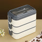 304 stainless steel lunch bento box heating portable fast food insulation multi-layer microwave lunch box