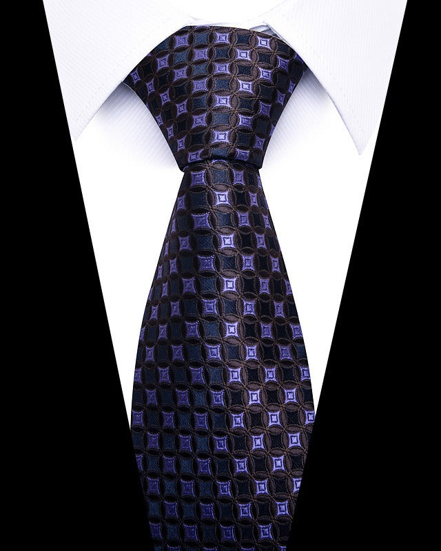 Men's 8cm Business Professional Striped Tie Wedding Suit Accessories Polyester Tie Men
