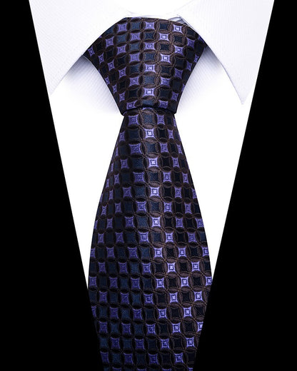 Men's 8cm Business Professional Striped Tie Wedding Suit Accessories Polyester Tie Men
