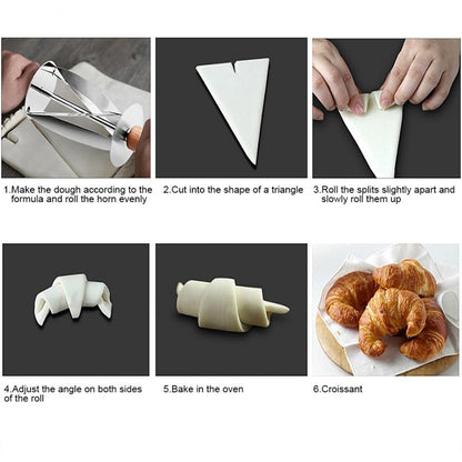 Stainless Steel Rolling Cutter Making Croissant Bread Wheel Dough Pastry Wooden Handle Baking Kitchen Accessories Knife Garden