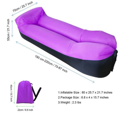 Hamaca Inflatable Lounger Portable Air Sofa Beach Hammock Nylon Banana Air Sleeping Lazy Bag Lazybag Pillow for Camping