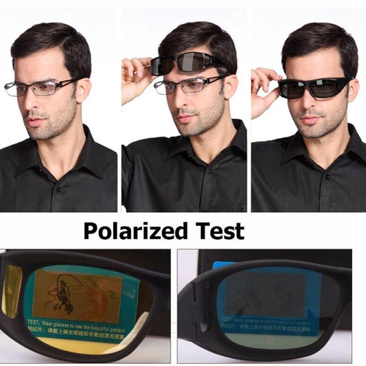 New Men Polarized Lens Driving Fishing Sunglasses Cover For Myopia Glasses Flip Polaroid Sun Eyewear