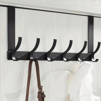 Key Coat Clothes Door Holder Rack Hook Wall Mounted Hanger 6 Hooks Aluminum