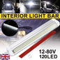 12V 120 LED Car Interior Strip Lights Bar Light Car Van Caravan Boat Home Bus UK