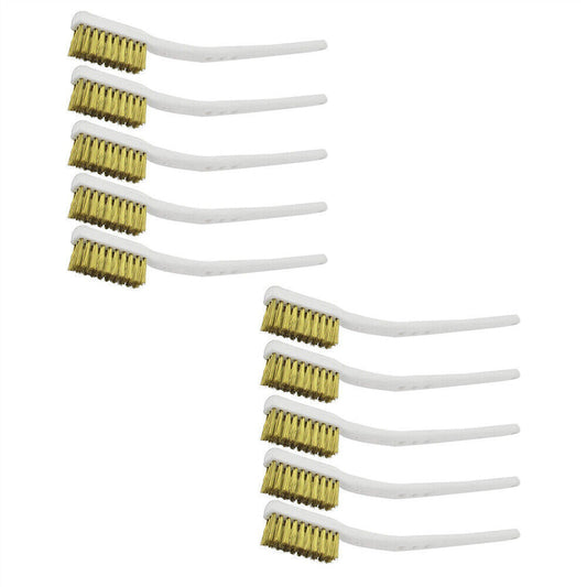 10Pieces Small Wire Brush Set Brush Steel Brass Nylon Metal Rust Paint Remover
