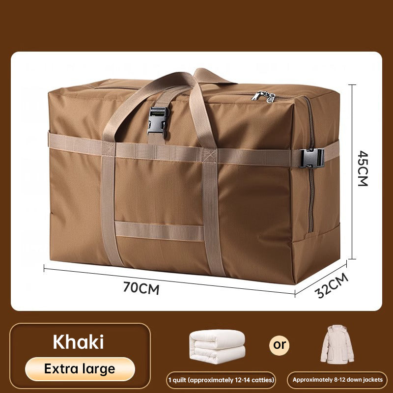 Oxford Fabric Storage Bag: Thick, Large-Capacity, Portable (Grid Pattern) – For Clothes, Blankets, Checked Luggage
