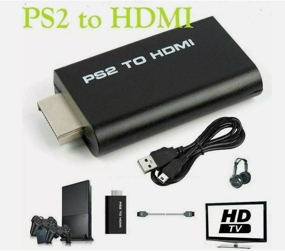 PS2 PlayStation2 To HDMI Converter, Adaptor Cable,Audio Video HD RCA AV Video