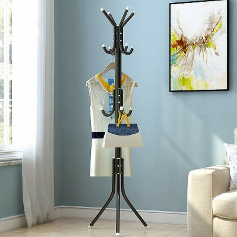 Coat Stand Coat  Hat   Jacket  Umbrella Floor Standing Rack Clothes Hanger Hooks UK