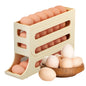 4-Tiers Auto Rolling Egg Dispenser, Space-Saving Egg Holder For Fridge And Countertop, Durable Plastic Kitchen Egg Organizer
