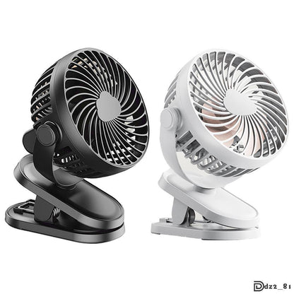 3 Speeds Mini Cooling Fan USB Rechargeable Clip On Desk Baby Stroller Portable