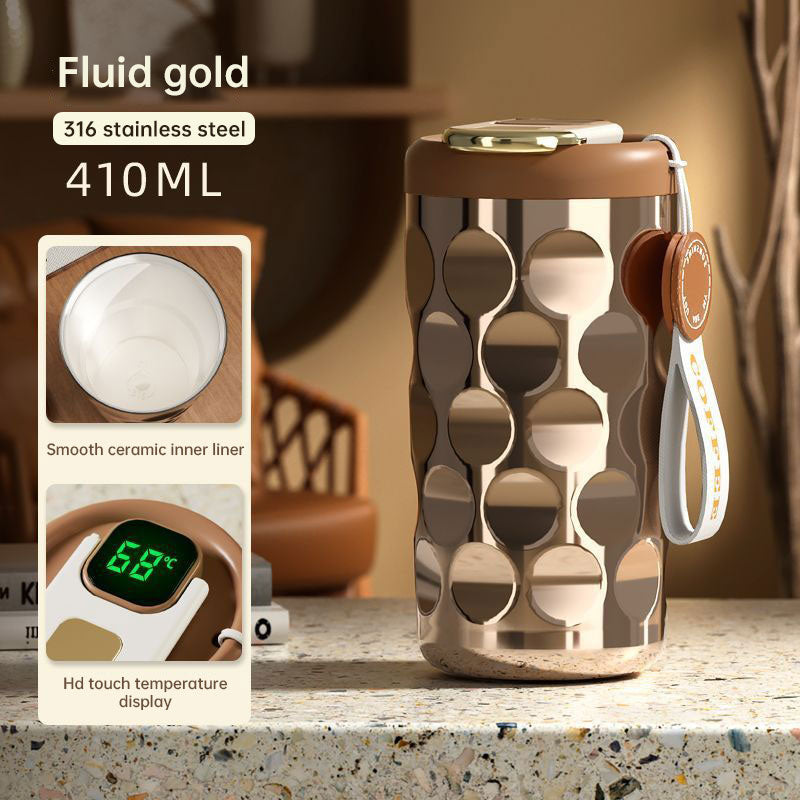Ceramic Coffee Cup Stainless Steel Portable Intelligent Vacuum Mug
