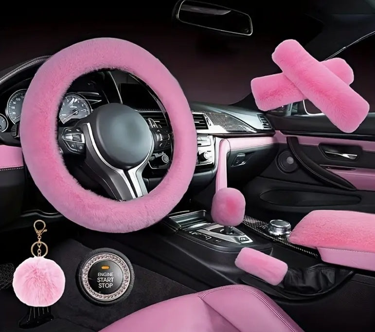 8-piece Plush Steering Wheel Set