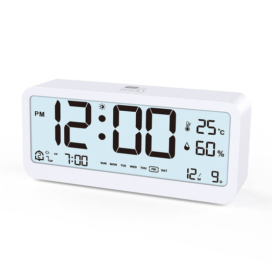 Multifunctional Digital Clock: Adjustable LED Brightness, Temp & Humidity Display, Dual - Mode Alarm, for Bedside or Desk