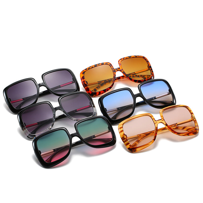 Square Frame Sunglasses Trendy Brand With Large Frame Sunglasses Gradient Color Glasses Female