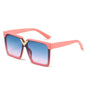 One Piece Square V shaped Sunglasses For Women New Fashon Oversized Balck Gradient Sun Glasses Female Pink Blue Shades Men Glasses