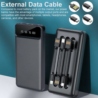Power Bank 20000mAh USB-C Fast Charger Battery Pack Portable For Mobile Phone