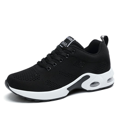 Flyknit sports and casual shoes with breathable soft sole and air cushion trendy student women's shoes