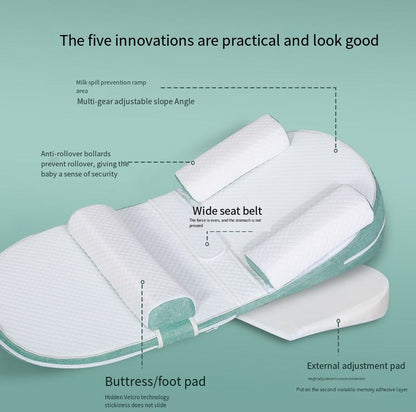 Baby anti spitting slope pad anti milk choking slope pillow newborn lying and feeding artifact cushion nursing pillow