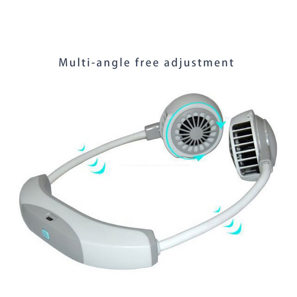 Portable Lazy Sports Halter Fan 2 Fans Mini Hanging Neck Fan USB Rechargeable Cover Halter Sports Aromatherapy Fan