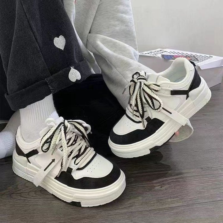 Thick soled shoes ins versatile trendy white shoes women's casual shoes student running sports shoes