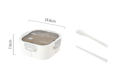 Classic simple microwaveable portable salad box lunch box with cutlery