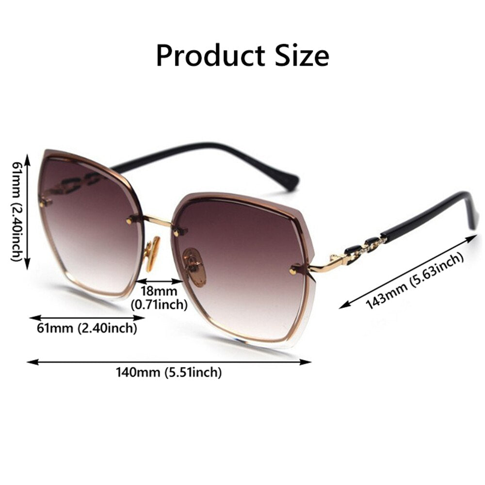 Women's Men Rimless Square Polarized Sunglasses New Outdoor Cycling Sun Glasses Vintage Shades Female UV400 Eyewear Accessories