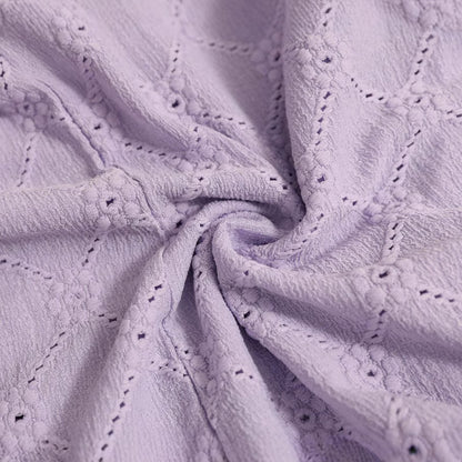 European and American round neck short sleeved flower jacquard top button T-shirt for women