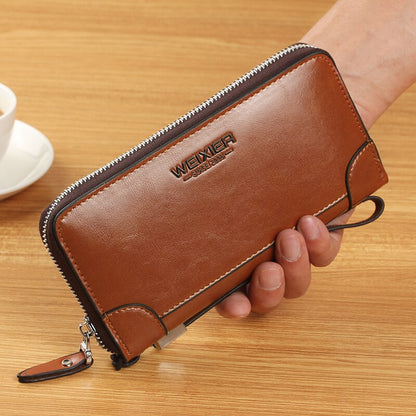 New Arrival Men Wallets pu Leather Long Clutch Zipper Wallets for Business Men Clutch Large Capacity High Quality Wallet