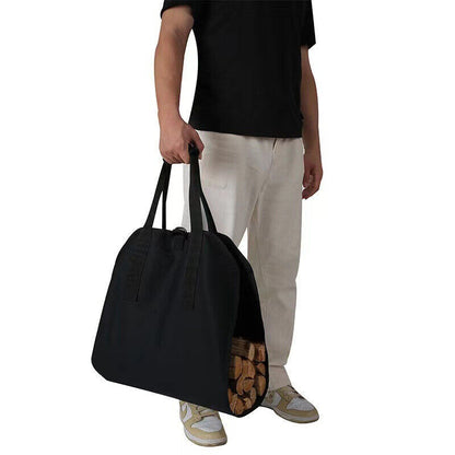Firewood Log Carrier Canvas Durable Firepalce Wood Bag W Reinforce Straps