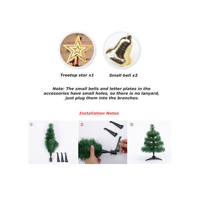 60 Long Tabletop Artificial Small Mini Christmas Tree W  LED Lights Ornament