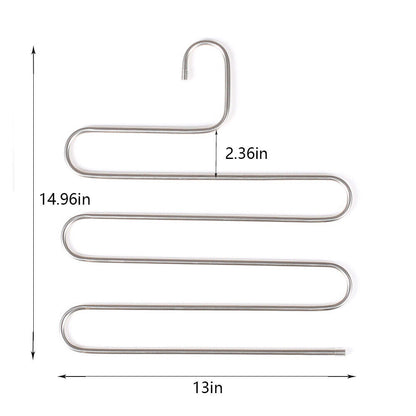 3pcs Clothes Pants Trouser Hanger Multi Layer Storage Closet Space Saver Organizer