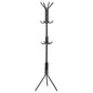 Multi Hook Metal Coat Hat Rack Tree Stand Clothes Bag Hanger Organizer for Home Bedroom (Black)