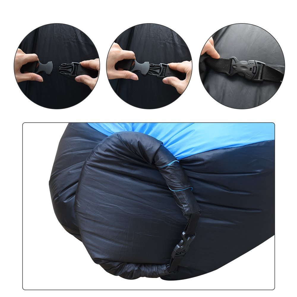 Hamaca Inflatable Lounger Portable Air Sofa Beach Hammock Nylon Banana Air Sleeping Lazy Bag Lazybag Pillow for Camping
