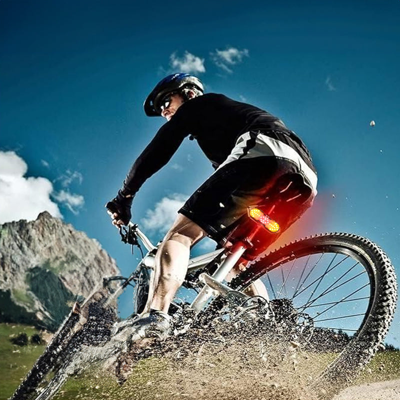 Wireless Remote Bike Tail Light with Turn Signal & Horn, USB-C Rechargeable Safety Warning Light