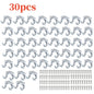 30pcs Tool Hooks & Screws Double Hooks Wall Mount Garden Shed Storage Utility
