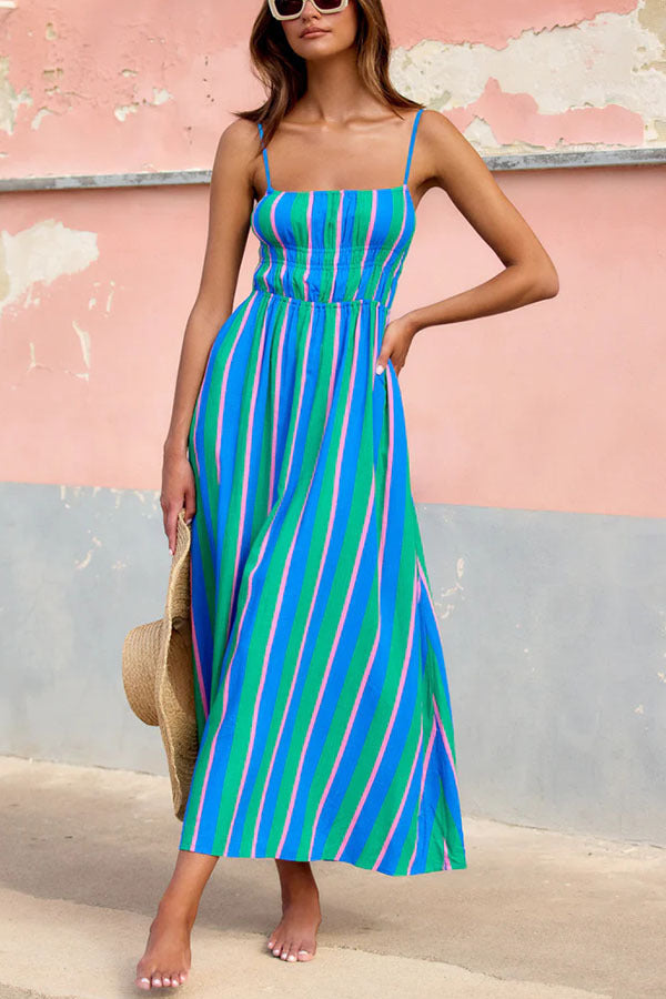 Striped camisole casual dress for women