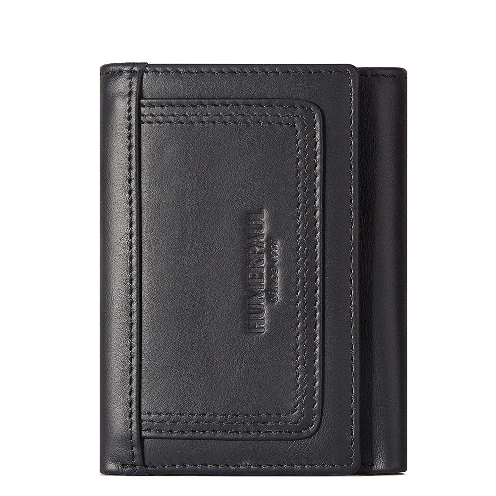 RFID Anti-Magnetic Multi Card Zipper Wallet Men Coin Purse First Layer Cowhide Men's Bag Genuine Leather Men's Wallet