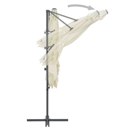 vidaXL Cantilever Garden Parasol with Steel Pole 250x250 cm Sand
