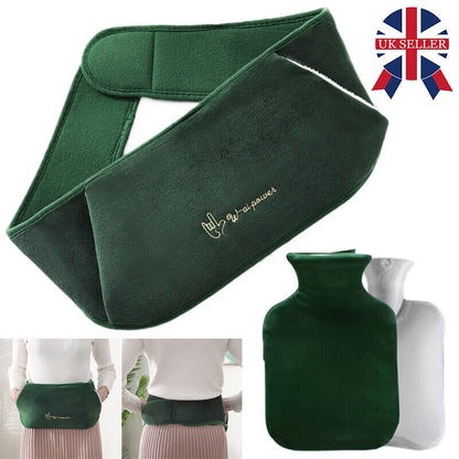 Hot Water Bottle Bag Belt Rubber Warm Plush Pouch Waist Cover Belt