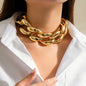 Exaggerated Big Thick Chain Short Choker Necklace for Women Trendy Statement Collar on the Neck Accessories