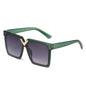 One Piece Square V shaped Sunglasses For Women New Fashon Oversized Balck Gradient Sun Glasses Female Pink Blue Shades Men Glasses
