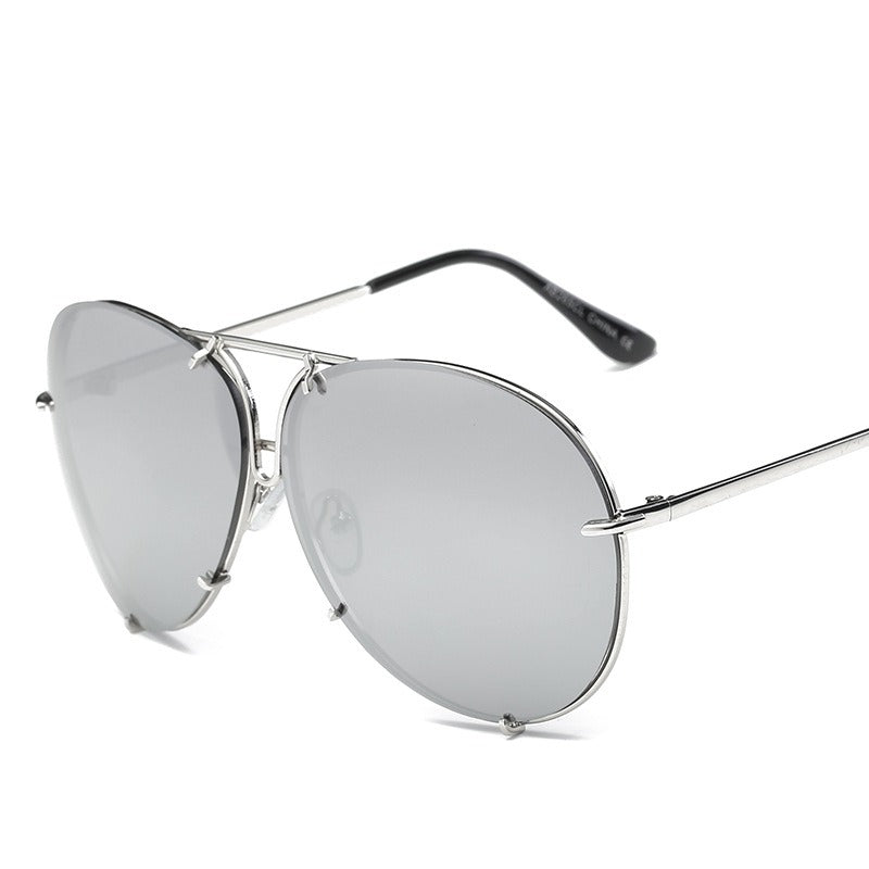 New Ocean Sunglasses Fashion Retro Glasses for Men and Women Couples European and American Large Frame Sunglasses