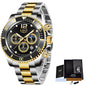 New Quartz Watch Men's Sports Waterproof Watch Multifunctional Chronograph