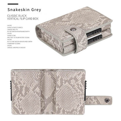 Credit Card Holder Men and Women Aluminum Alloy Card Case PU Leather Fashion Card Wallets ID Card Holder Purse