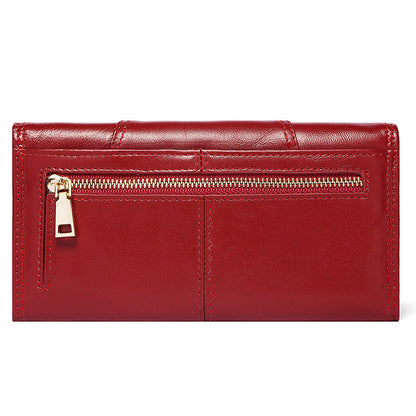 New Leather Ladies Wallet Retro Mobile Coin Clutch RFID Anti-theft Brush Ladies Long Wallet