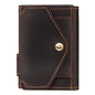 Credit Card Sleeve Retro Crazy Horse Leather RFID Anti-theft Card Holder Multifunctional Automatic Receiving Leather Card Box