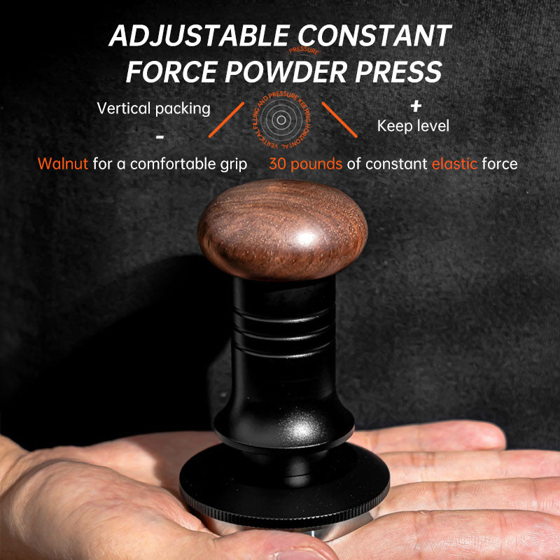 Coffee Adjustable Press Walnut Coffee Machine Impact Hammer Constant Pressure Elastic Press Hammer