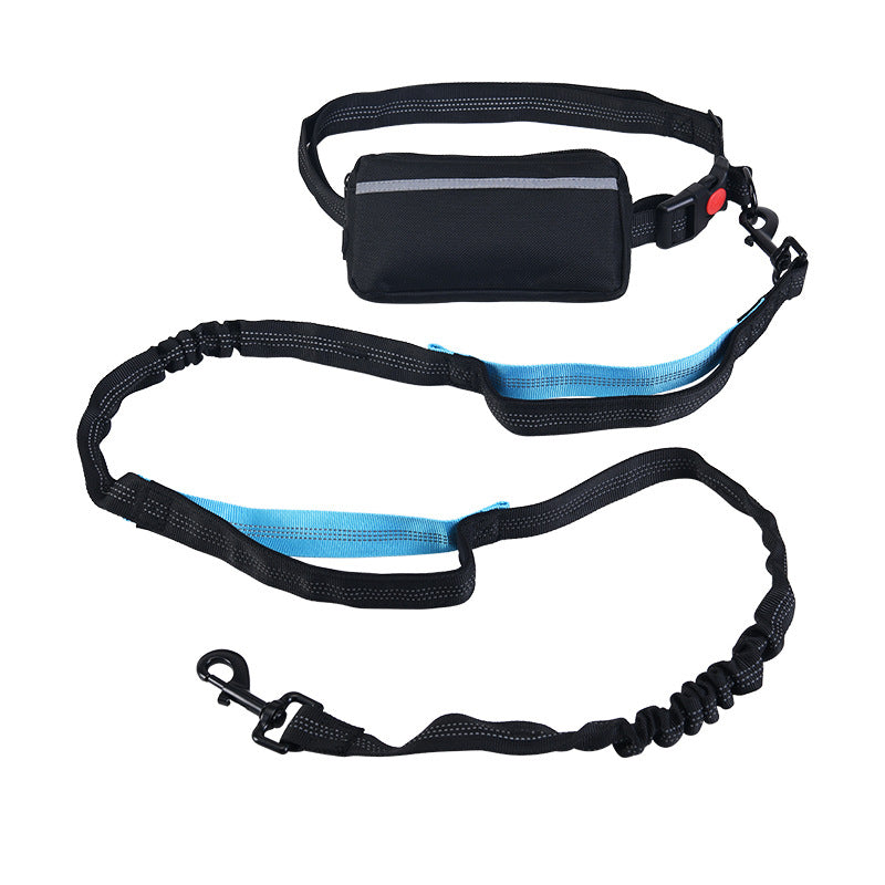 Multifunctional Pet Running Traction Rope Sports Dog Walking Mobile Bag High Elastic Dog Traction Belt Pulling Dog Rope
